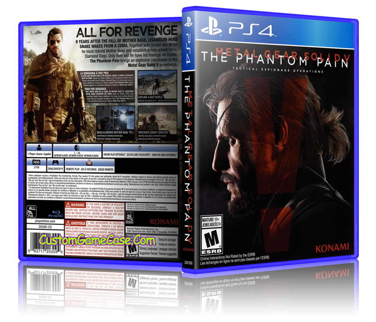 Metal Gear Solid V The Phantom Pain - Sony PlayStation 4 PS4 - Empty Custom  Replacement Case - Custom Game Case