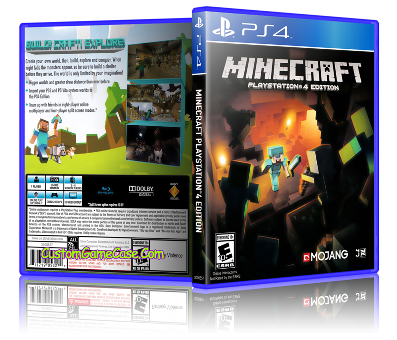 Minecraft - Sony 4 - Empty Custom Replacement - Custom Game Case