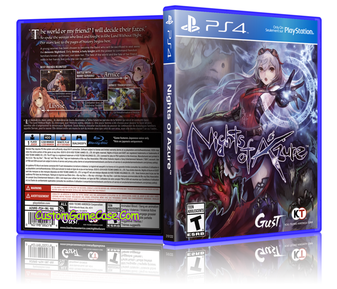 Nights of Azure - Sony PlayStation 4 PS4 - Empty Custom Replacement Case -  Custom Game Case