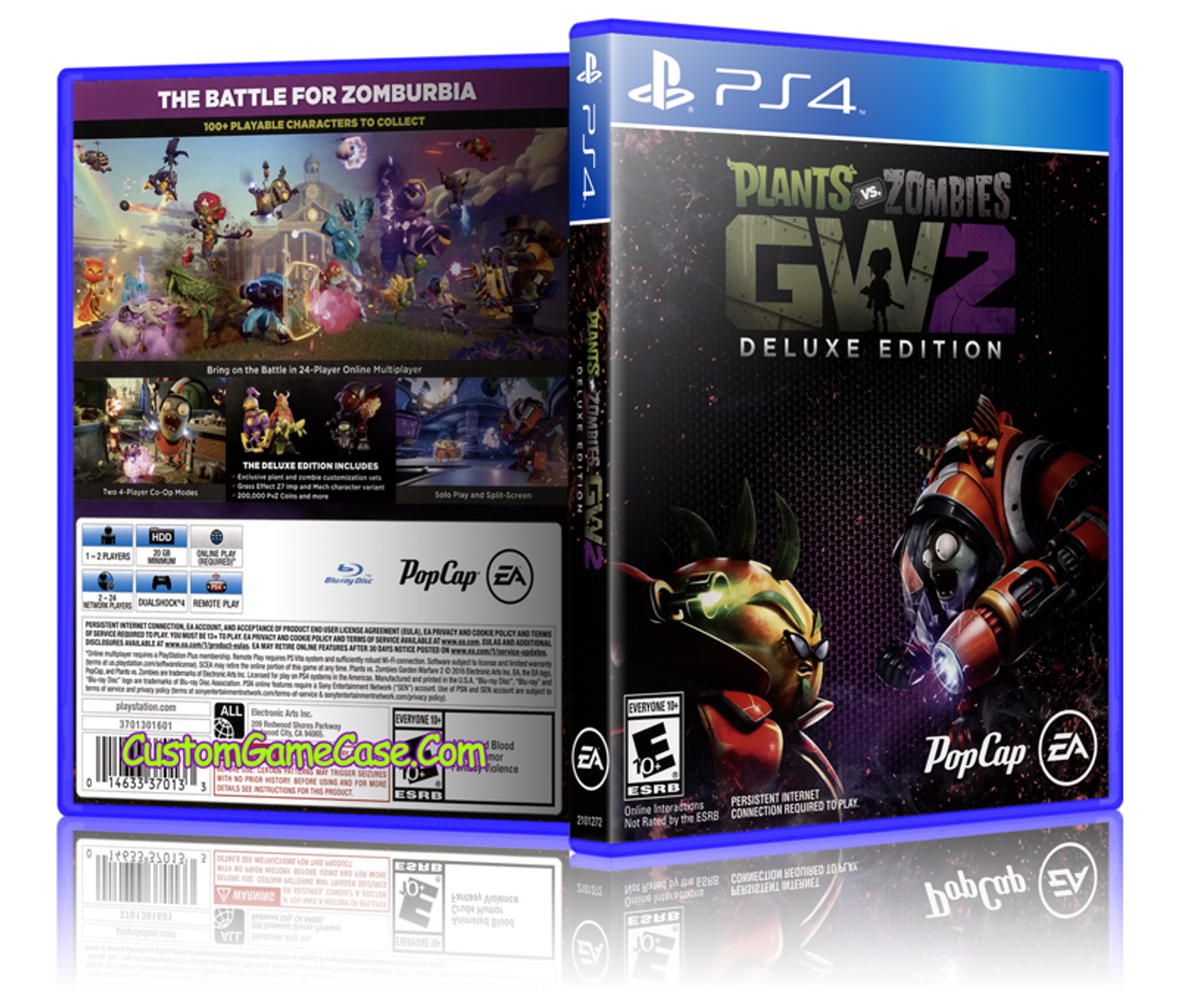 Plants Vs Zombies Garden Warfare 2 - Sony PlayStation 4 PS4 - Empty Custom  Replacement Case - Custom Game Case