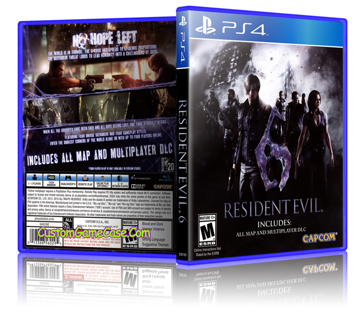 XBOX PS4 Resident Evil HD CUSTOM REPLACEMENT CASE NO DISC SEE