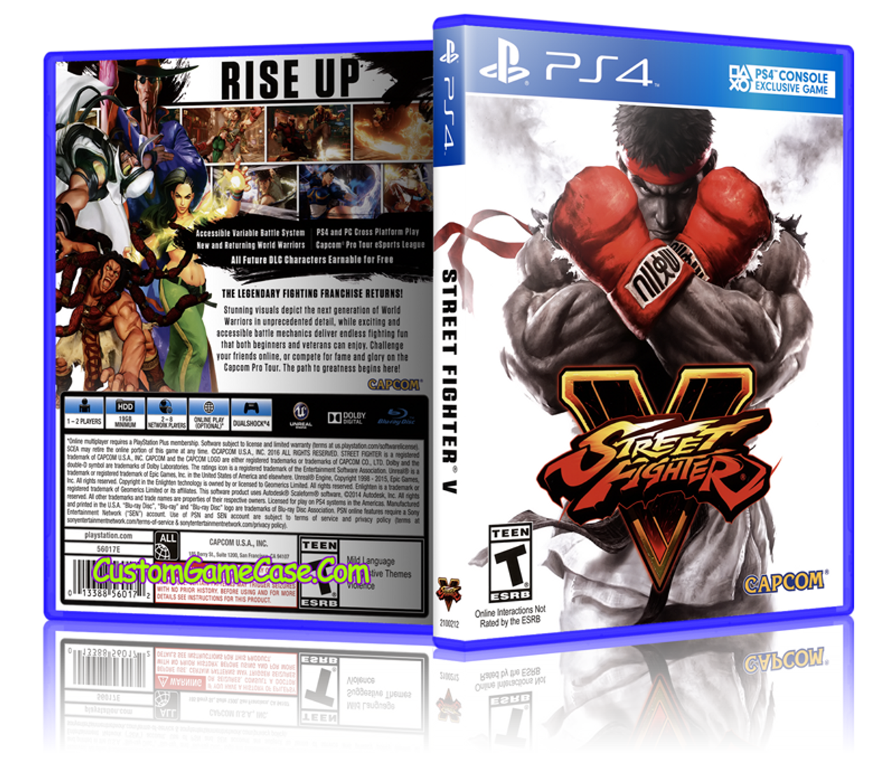 Street Fighter V - Sony PlayStation 4 PS4 - Empty Custom Replacement Case -  Custom Game Case