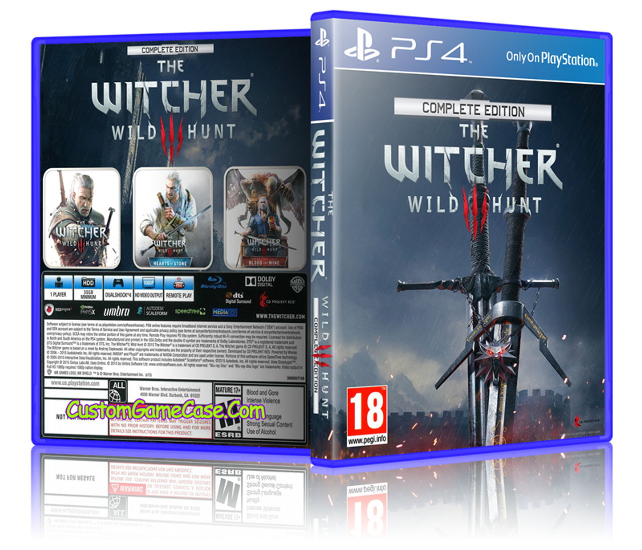 The Witcher Wild Hunt - Sony PlayStation 4 PS4 - Empty Custom
