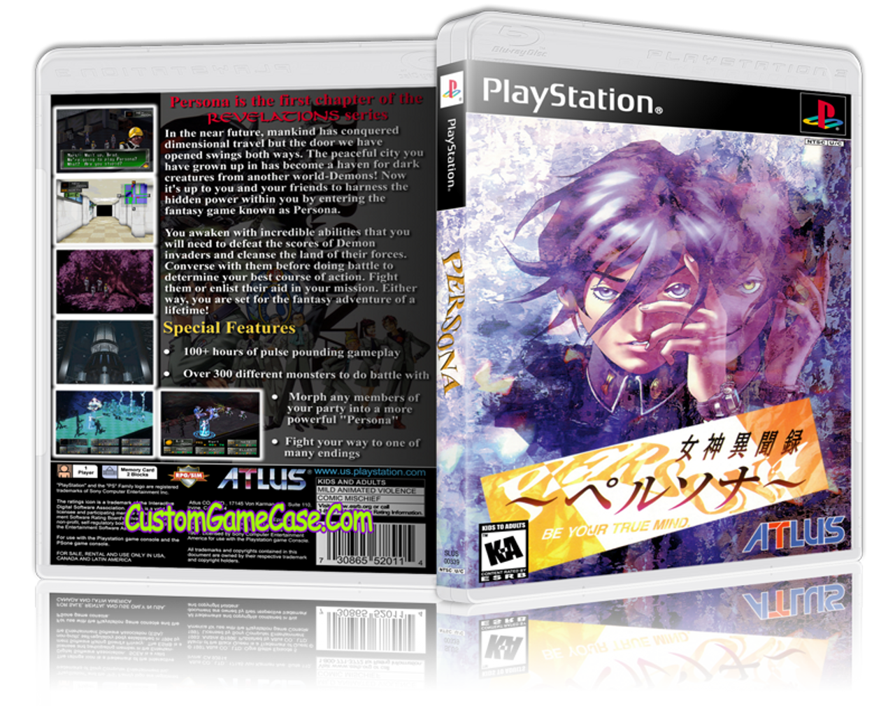 Persona Sony Playstation 1 Psx Ps1 Empty Custom Case Custom Game Case