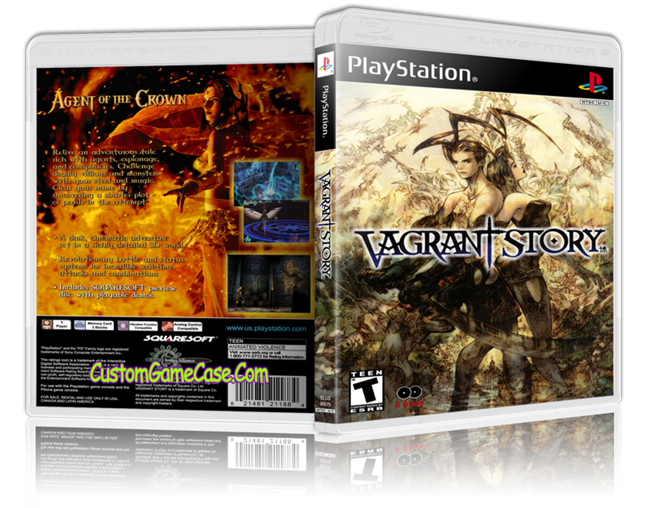 Vagrant Story - Sony PlayStation 1 PSX PS1 - Empty Custom Case - Custom Game