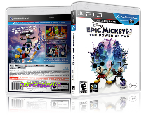 Disney Epic Mickey 2 The Power of Two - Sony PlayStation 3 PS3 - Empty Custom Replacement Case