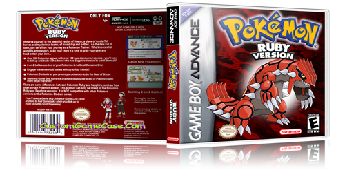 Pokemon Ruby Version - Gameboy Advance GBA - Empty Custom Replacement Case