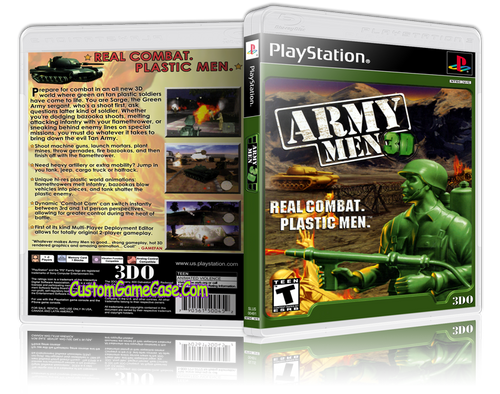 Army Men 3D - Sony PlayStation 1 PSX PS1 - Empty Custom Case