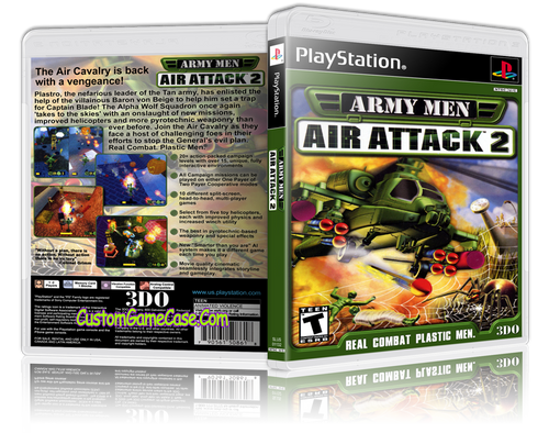 Army Men Air Attack 2 - Sony PlayStation 1 PSX PS1 - Empty Custom Case