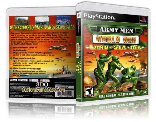 Army Men World War Land Sea Air - Sony PlayStation 1 PSX PS1 - Empty Custom Case