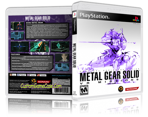 Metal Gear Solid VR Missions - Sony PlayStation 1 PSX PS1 - Empty Custom Case