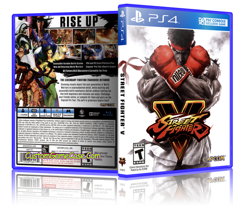 Street Fighter V - Sony PlayStation 4 PS4 - Empty Custom Replacement Case