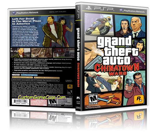 Grand Theft Auto ChinaTown Wars - Sony PlayStation Portable PSP - Empty Custom Replacement Case