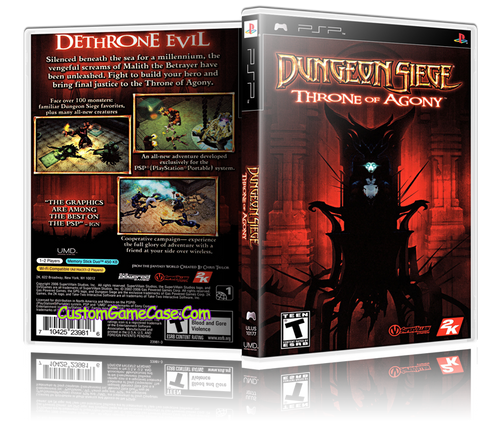 Dungeon Siege Throne of Agony - Sony PlayStation Portable PSP - Empty Custom Replacement Case