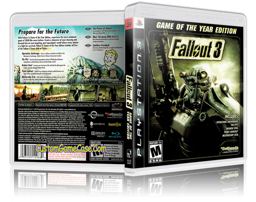 Fallout 3 Game Of The Year Edition V2 Sony Playstation 3 Ps3 Empty Custom Replacement Case Custom Game Case Fallout 3 Game Of The Year Edition V2 Sony Playstation 3 Ps3 Empty Custom Replacement Case Custom Game Case