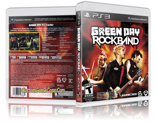 Green Day Rockband Sony Playstation 3 Ps3 Empty Custom Replacement