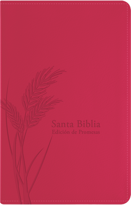 Biblia De Promesas Letra Grande Tamano Manual 12 Pts. Con Indice y Cierre, RVR60 | Piel Especial Fuscia