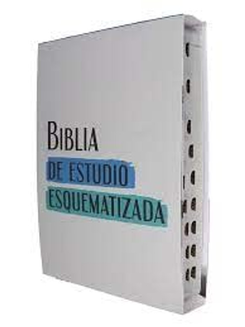 Biblia de Estudio Esquematizada RVR60, canto color plata con index | Tapa PU colores