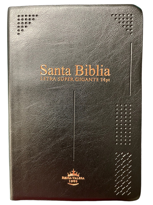 Biblia Letra Super Gigante  14 Pts. Con Indice RVR 1960  | Tapa de Vinil Negra