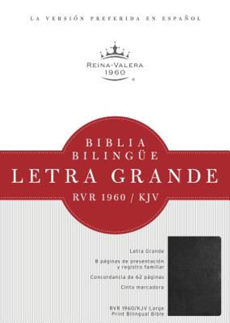 Biblia Bilingue RVR 1960-KJV Letra Grande Con Indice | Imitacion Piel Negro