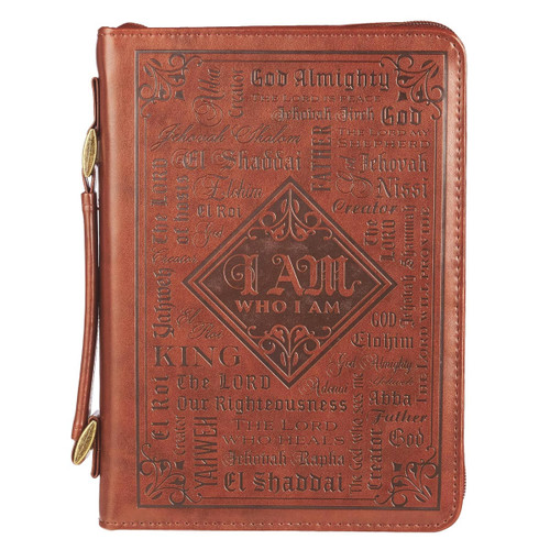 Names of God Brown Faux Leather Bible Cover MEDIUM