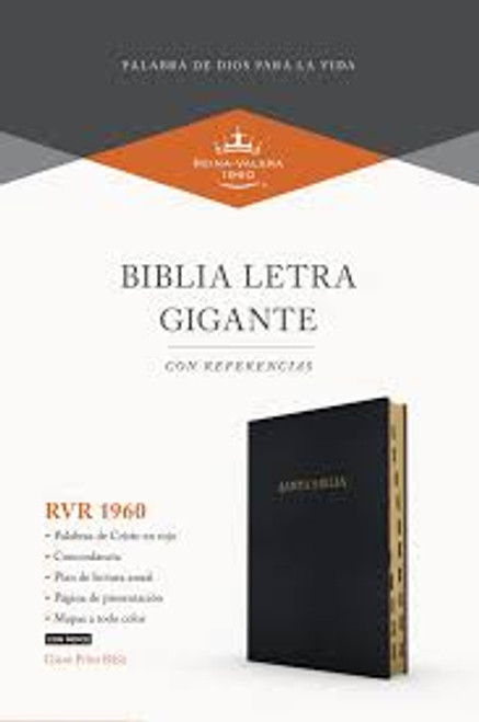 Biblia Letra Gigante  Con Referencias 14 Pts. RVR 1960 Con Indice | Imitación Piel Negro