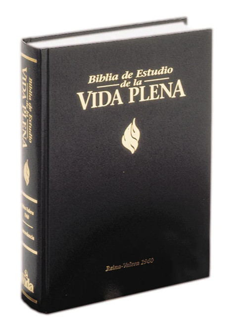 Biblia de Estudio Vida Plena RVR 1960 con indice | Imitacion Piel Negro