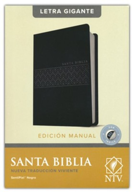 Biblia NTV Letra Gigante Edicion Manual Con Indice  | SentiPiel Negro