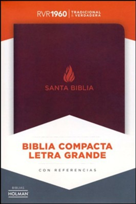 Biblia Tamano Compacta Letra Grande, 8 Pts. RVR60 | Piel Fabricada Marron