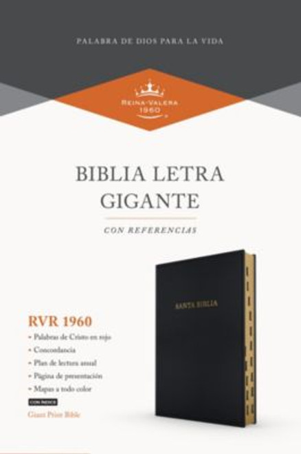 Biblia Letra Gigante RVR60, Imitación Piel Negro con índice