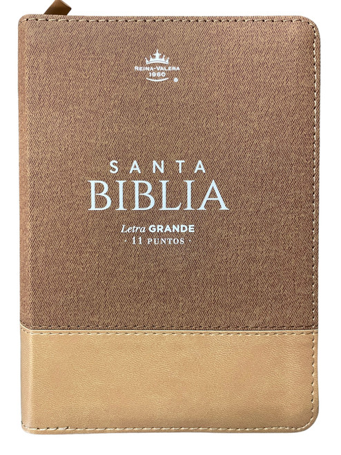 Biblia Letra Grande Tamano Compacto 11 Pts Con Indice y Cierre RVR60 | Jean Cafe Claro