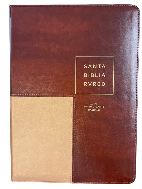 Biblia Letra Super Gigante  19 Pts. Con Indice y Cierre RVR 1960 |  Piel Cafe-Crema