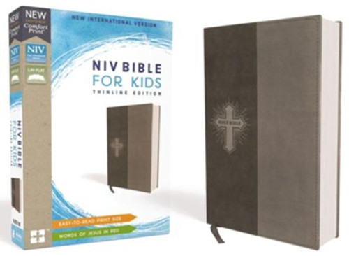 NIV Comfort Print Bible for Kids | Leathersoft Gray