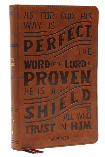 NKJV, Reference Bible, Personal Size, Red Letter Edition, Comfort Print, | Tan Leathersoft
