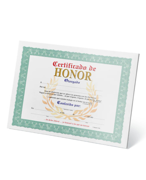 Certificado De Honor (Paq.15) / # 12141