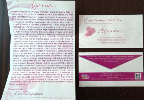 Carta de amor del Padre para mujeres (Pqt de 100)