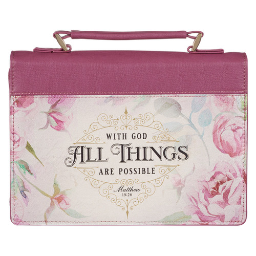 All Things Are Possible Vintage Dusty Rose Faux Leather Fashion Bible Cover – Matthew 19:26 (Medium) All Things Are Possible Vintage Dusty Rose Faux Leather Fashion Bible Cover – Matthew 19:26 (Medium)