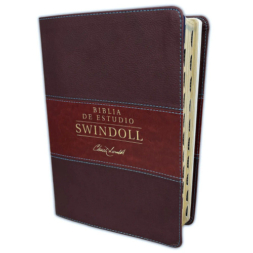 Biblia de estudio Swindoll NTV, Simil Piel Marron con indice