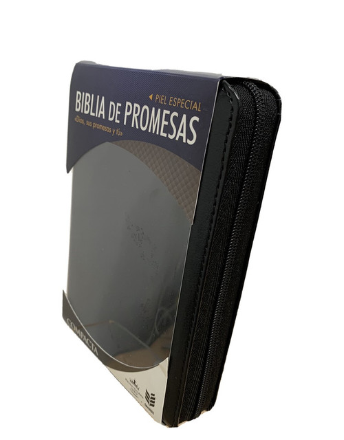 Biblia de Promesas compacta  Cierre | Piel Especial Negro