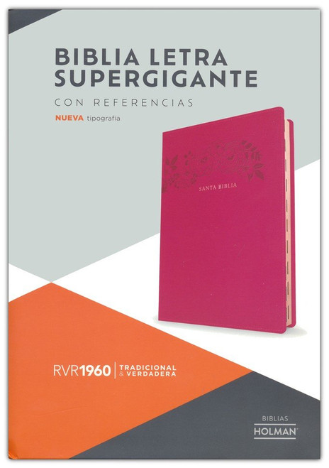 Biblia Letra Supergigante, RVR 1960 | Simil Piel Floral con Indice