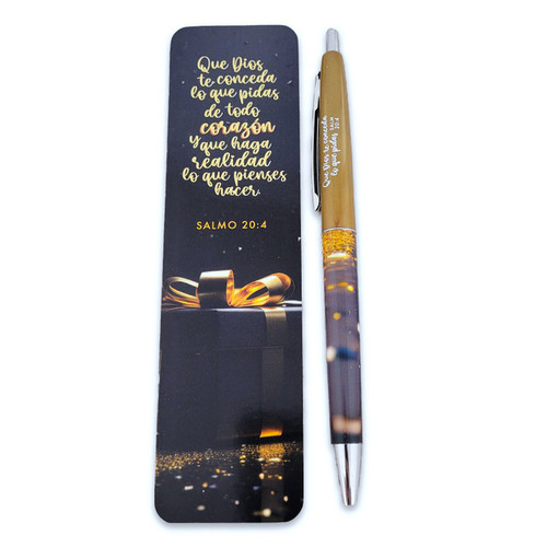 Pack de Separador con Bolígrafo: Que Dios te conceda lo que pidas - Salmos 20:4