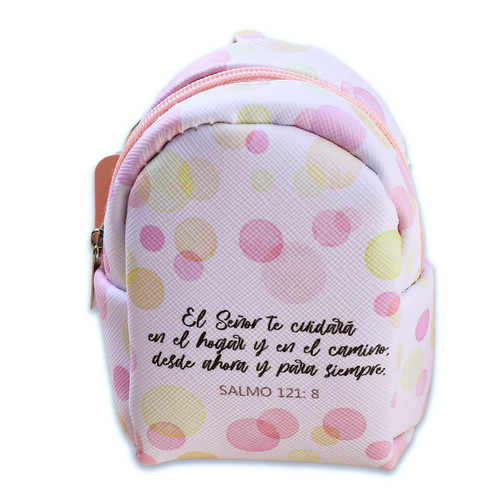 Monedero con Llavero Mochila: El Señor te cuidará - Salmos 121:8