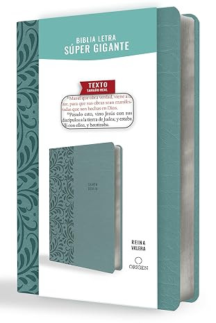 Biblia RV1909 Letra super gigante, Simil Piel Aguamarina