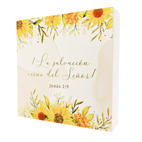 Cuadro de Sobremesa de Madera: La salvación viene del Señor - Jonas 2:9