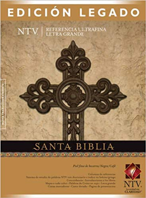Biblia NTV Edicion Legado Referencia Ultrafina  Letra Grande | Piel de Becerro Negro