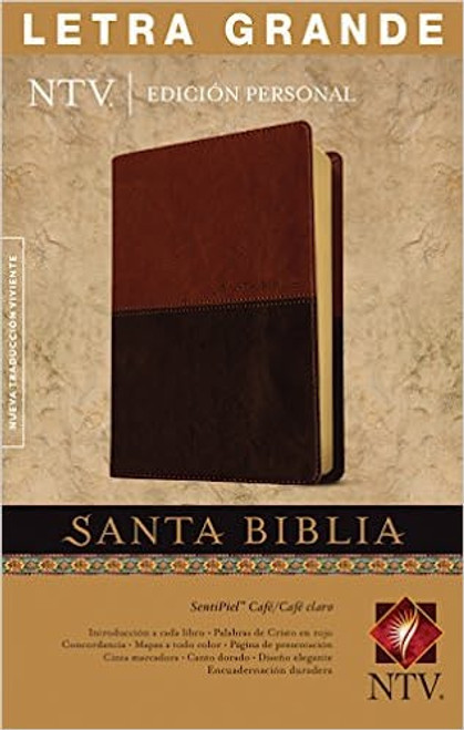 Biblia NTV Letra Grande, Edicion Personal  | SentiPiel Cafe-Cafe Claro Con Indice