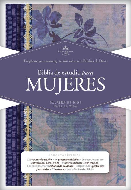 Biblia de Estudio para mujeres con Indice, Azul Floreado