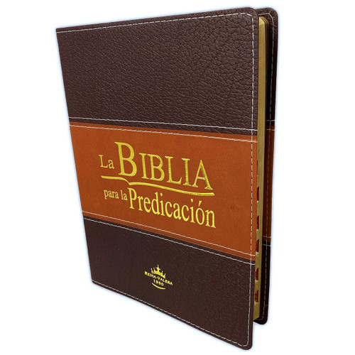 Biblia Para La Predicacion  Letra Grande Con Indice |  Piel Duo Tono Marron