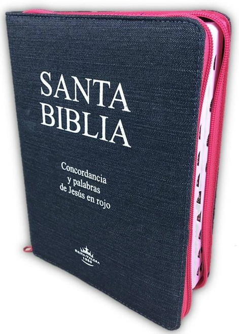 Biblia Letra Grande Tamano Manual 12 Pts Con Indice y Cierre Rosa RVR 1960 | Blue Jean