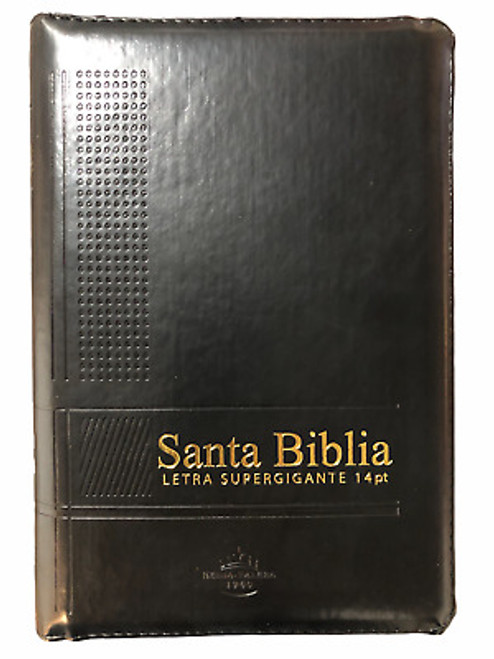 Biblia Letra Gigante Tamano Manual 14Pts RVR60 Con Cierre e Indice  |     Piel Negro